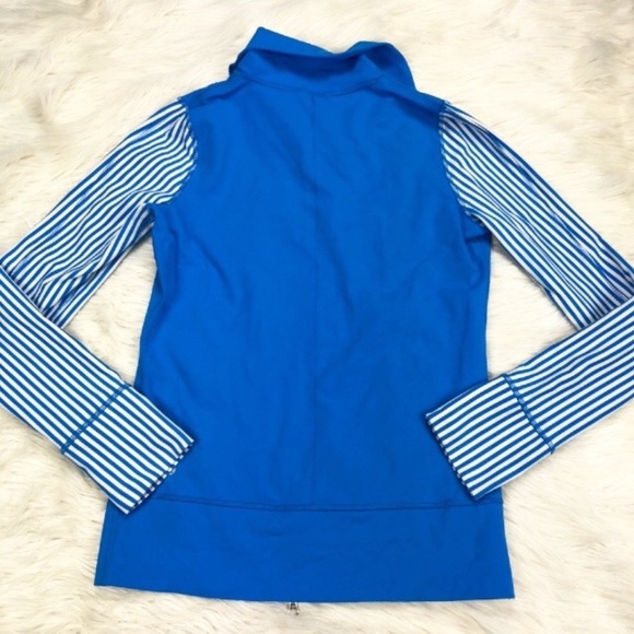 🍋Lululemon Daily Yoga Jacket Beaming Blue / Classic Stripe Polar Cream Sz 4 - Picture 5 of 9